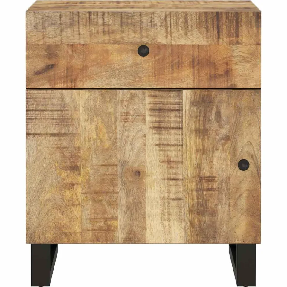 vidaXL Nachtkastjes 50x33x60 cm massief mangohout en bewerkt hout Bruin