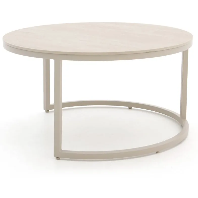 Bellagio tuinmeubelen Bellagio Oriago lounge tuintafelset ø85cm(h:45cm)/ø78cm (h:36cm) taupe, foto 4