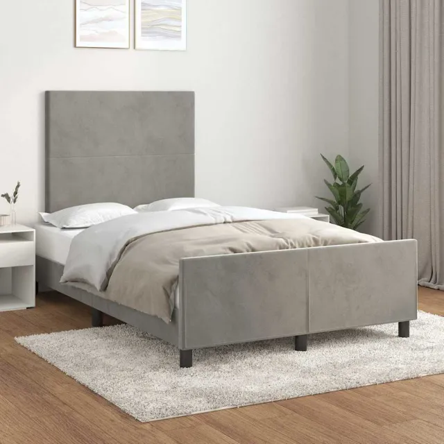 vidaXL Bedframe zonder matras 120x200 cm fluweel lichtgrijs