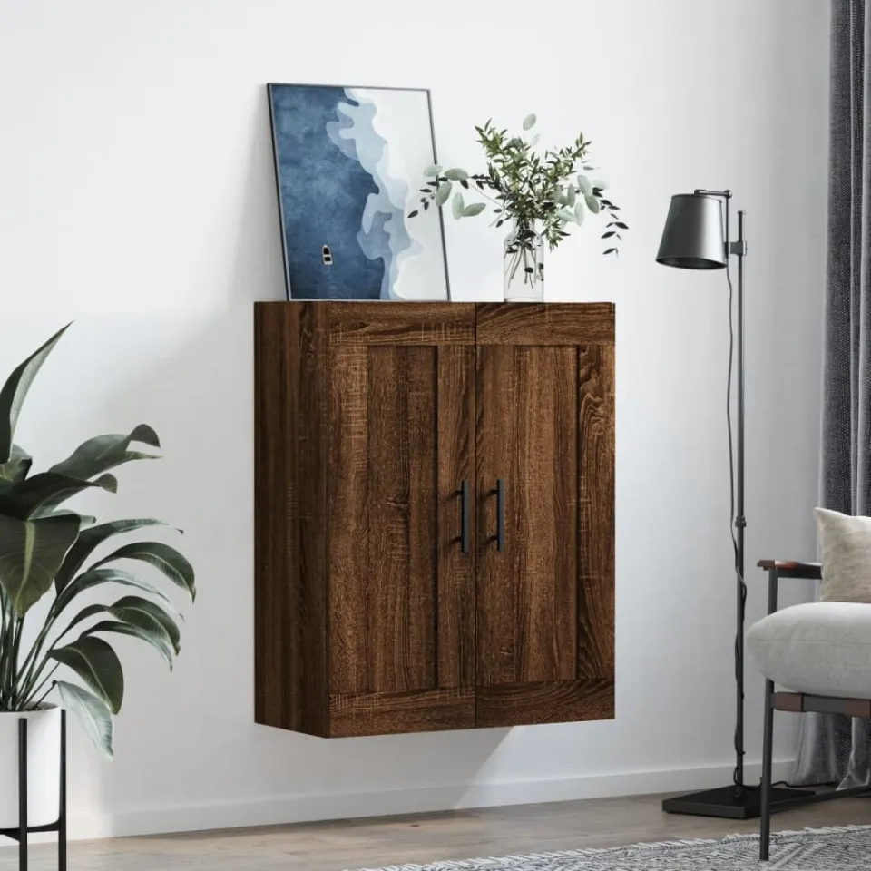 vidaXL Wandkast 69,5x34x90 cm bewerkt hout bruin eikenkleur, foto 3