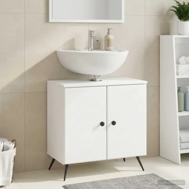 vidaXL Badkamer wastafelkast BREDA Wit 59,5 x 31,5 x 59 cm, foto 2