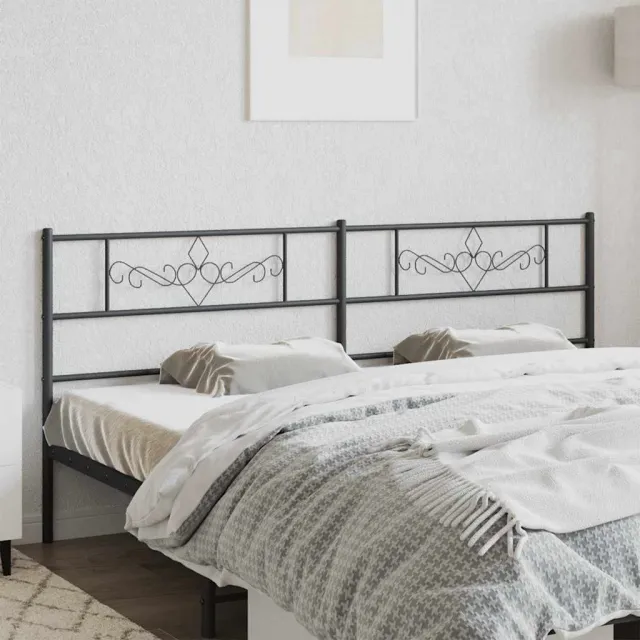 vidaXL Vervangend hoofdbord 193 cm metaal zwart