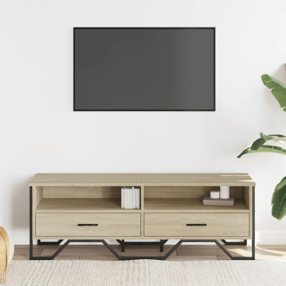 vidaXL Tv-meubel 122x34x41 cm bewerkt hout sonoma eikenkleurig, foto 2