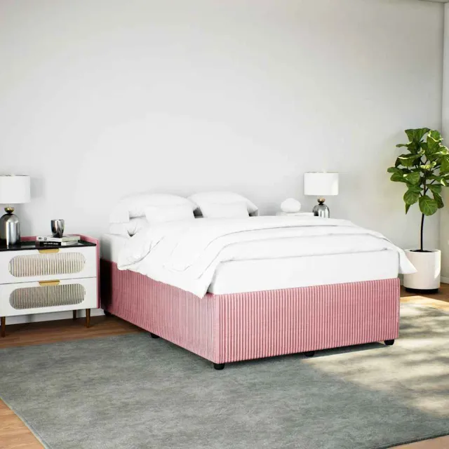 vidaXL Bedframe fluweel roze 160x200 cm