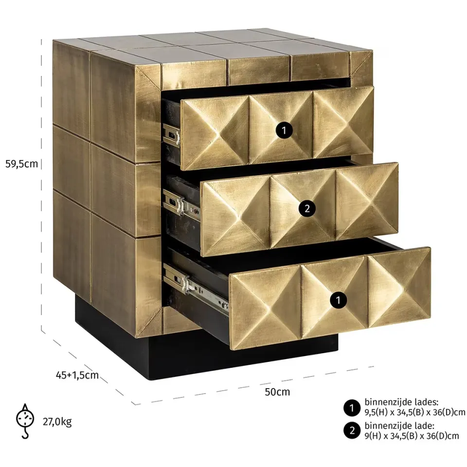 Richmond Interiors Collada ladekast goud, foto 4
