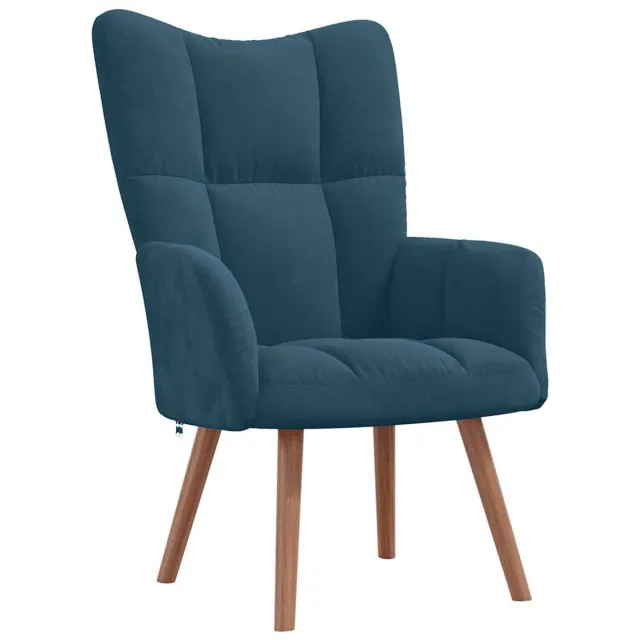 vidaXL Relaxstoel - fluweel - blauw
