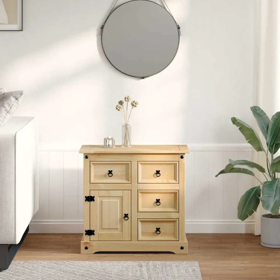 vidaXL Dressoir Corona 80x40x75 cm massief grenenhout bruin, foto 2