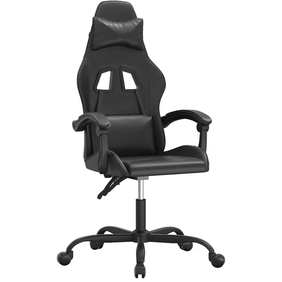 vidaXL Gamestoel draaibaar kunstleer zwart, foto 3