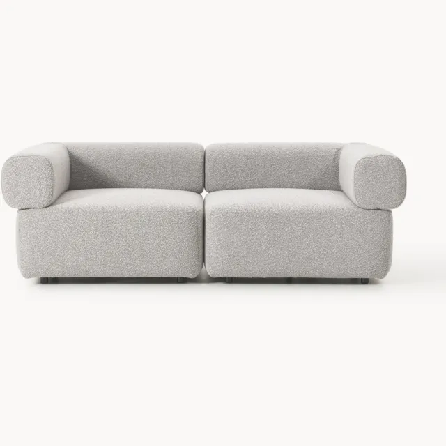 Westwing Collection Modulaire bank Anton (3-zits) van bouclé Taupe