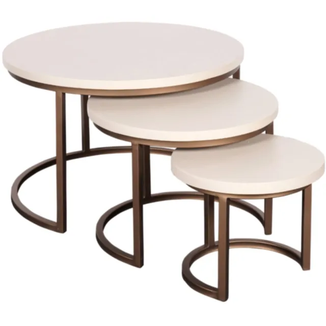 Starfurn Salontafel Madison - Rond Zand Hout - 70x70x45cm