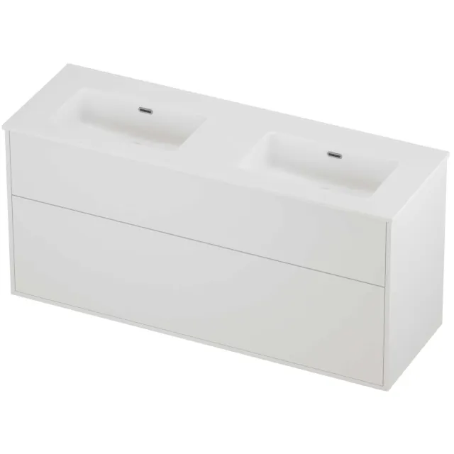 Proline Tribute Badmeubelset Porselein Elegant Dubbel 140x46x67 cm Mat Wit Mat White
