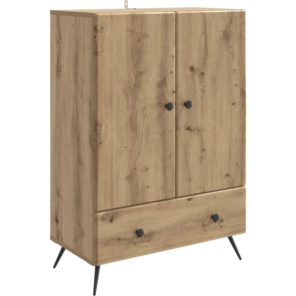 vidaXL Dressoir Artisanaal eiken 66 x 34,5 x 95 cm Bewerkt hout Bruin