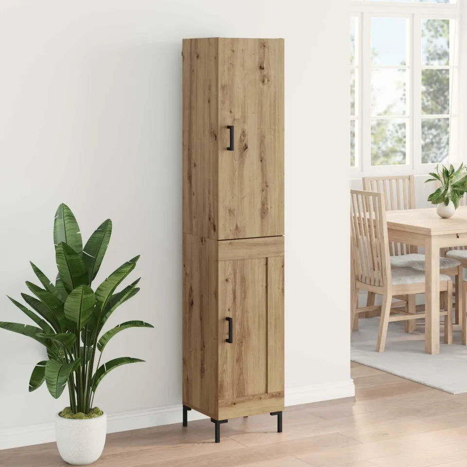 vidaXL Hoge kast Artisan Eiken 34,5 x 34 x 180 cm Bewerkt hout, foto 4