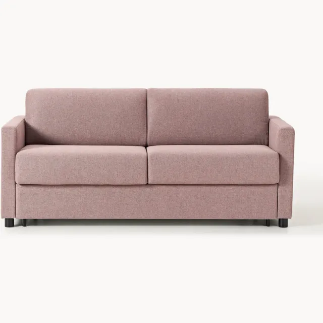 Westwing Collection Slaapbank Morgan met matras (2-zits) Dieproze