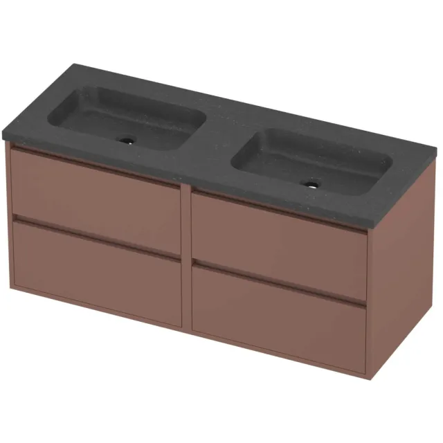 Proline Rollo Badmeubelset Hardsteen Elegant 4 Laden 120x46x54 cm Blue Stone Beauty Blush Rosé Goud