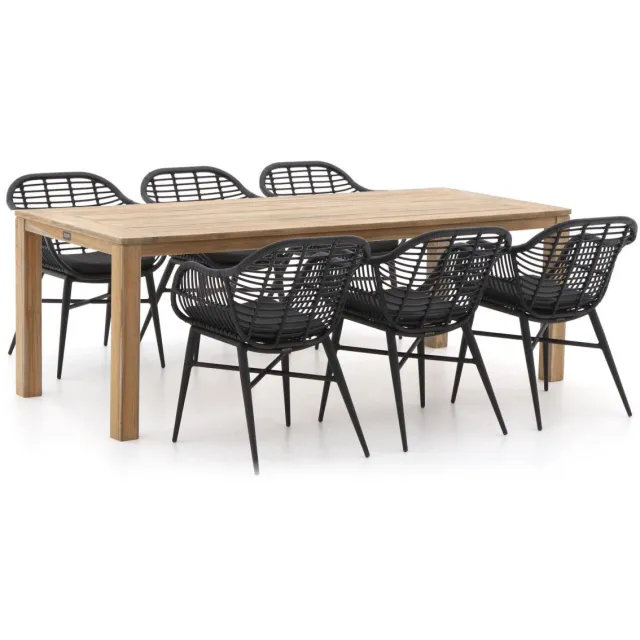 Intenso Furniture Intenso Azora/ROUGH-S 220cm dining tuinset 7-delig Bruin