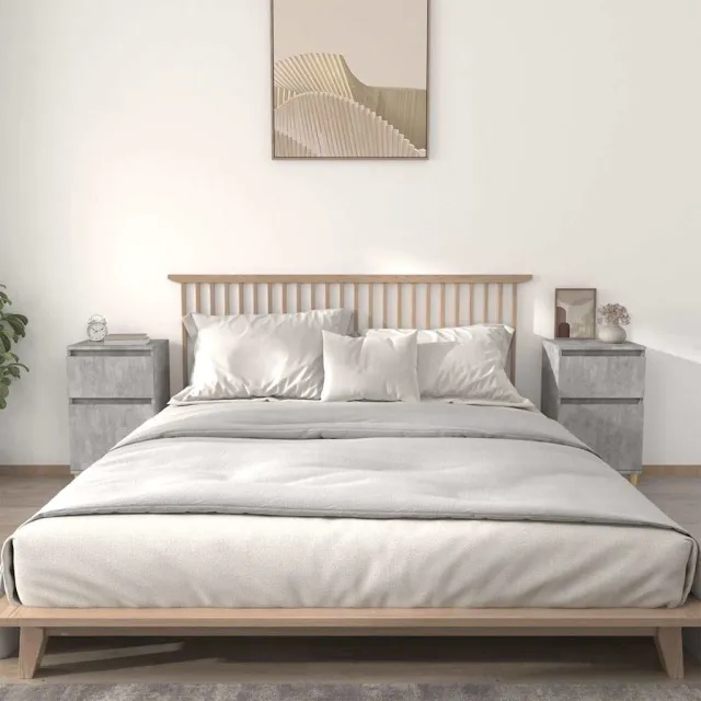 vidaXL Nachtkastjes 2 st 40x35x70 cm betongrijs grijs, foto 2