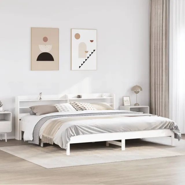 vidaXL Bedframe zonder matras massief grenenhout wit 180x200 cm