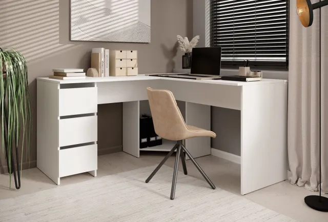 MEUBELLA Bureau Fuenta - Wit - 142 cm