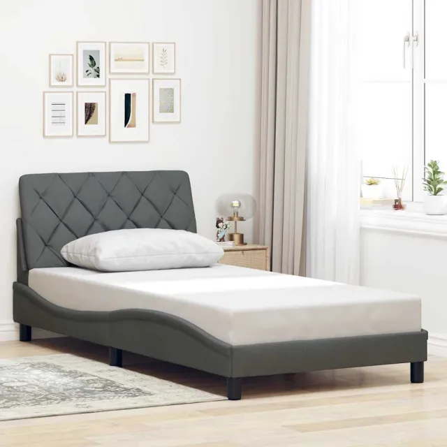 vidaXL Bedframe zonder matras 100x200 cm stof blauw
