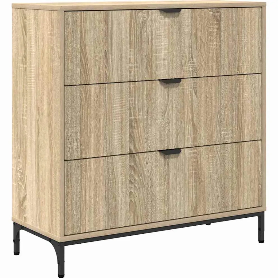 vidaXL Dressoir Sonoma Eiken 79,5 x 33 x 82 cm Bewerkt hout, foto 3