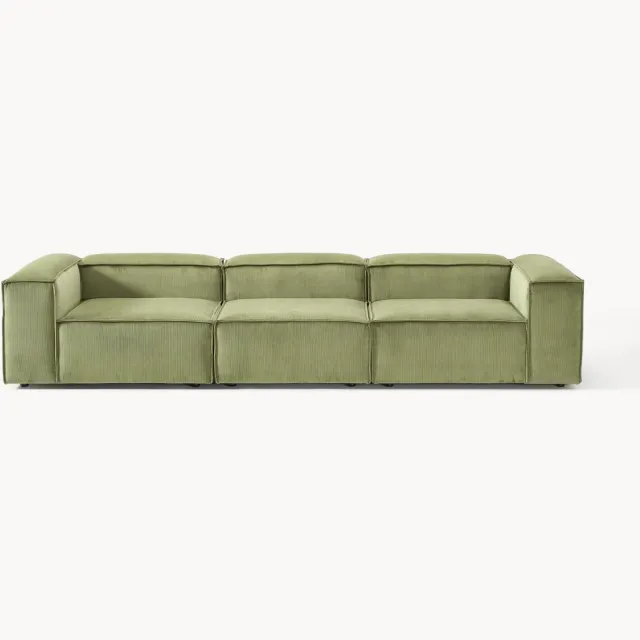 Westwing Collection Modulaire bank Lennon (4-zits) van corduroy groen
