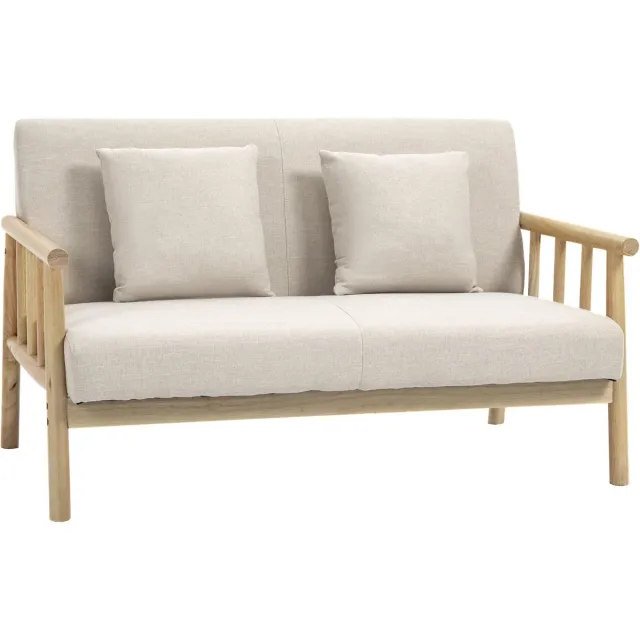 Homcom 2-zitsbank met wasbare kussenhoezen - Loveseat, sofa - Beige