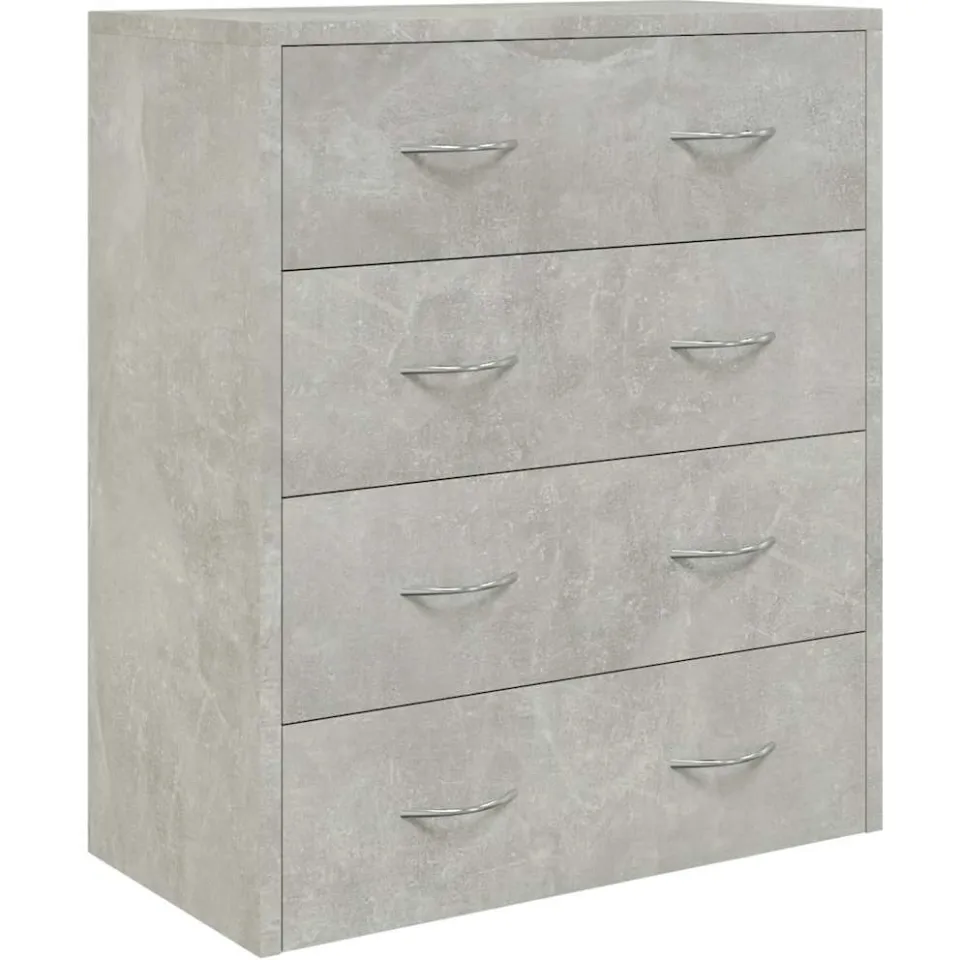 vidaXL Dressoir met 4 lades 60x30,5x71 cm betongrijs