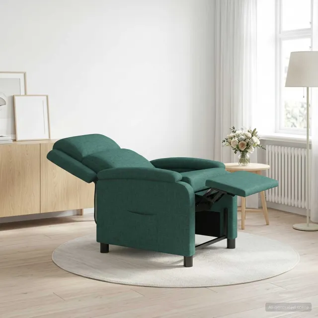 vidaXL Relaxfauteuil Donkergroen Stof