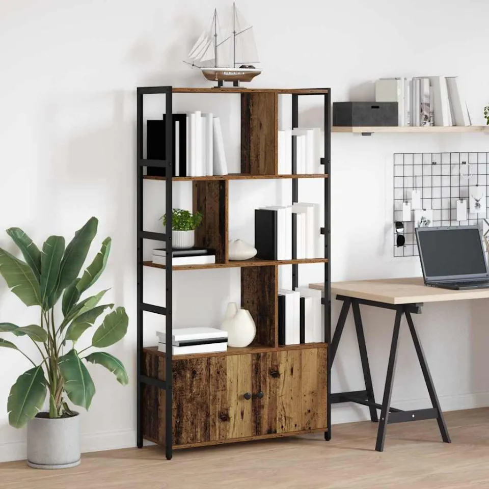 vidaXL Boekenkast 80 x 30 x 155,5 cm Bewerkt hout Oud hout bruin, foto 4