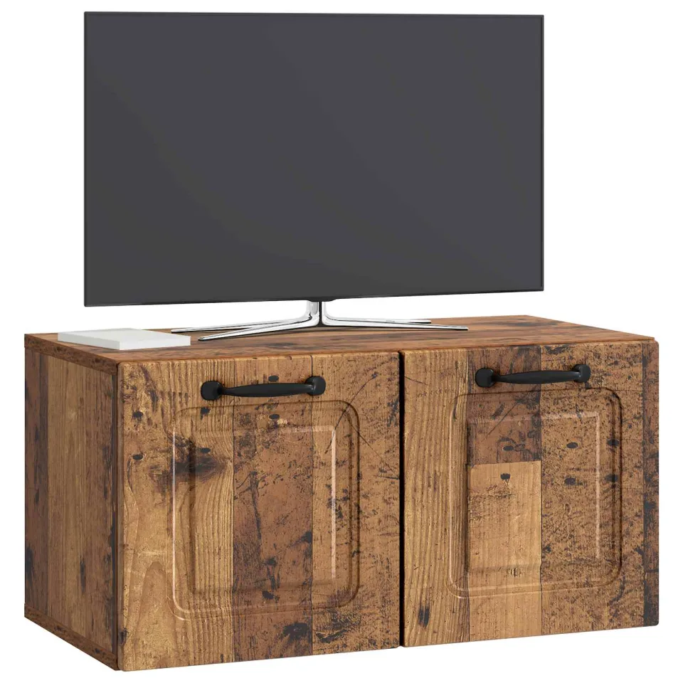 vidaXL Wandbeugel TV-kast Oud hout 59,5 x 31 x 30 cm Bewerkt hout bruin, foto 3