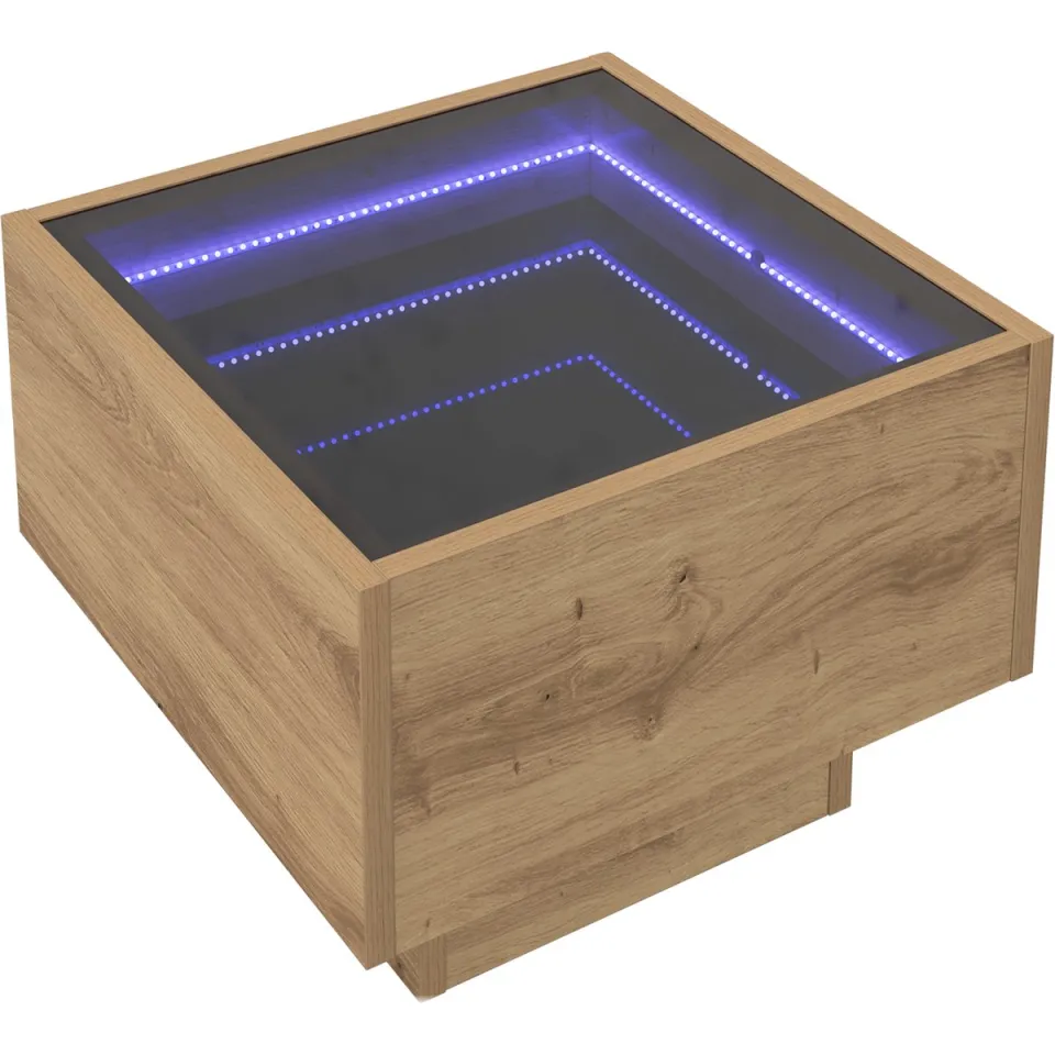 vidaXL Salontafel Artisan Eiken 40 x 40 x 30 cm Bewerkt hout, foto 3