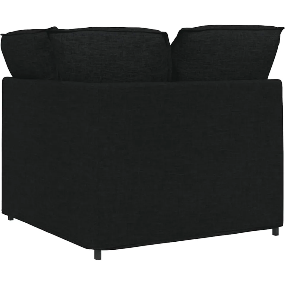 vidaXL Modulaire hoekmodule bank met kussens 100 cm zwart, foto 4