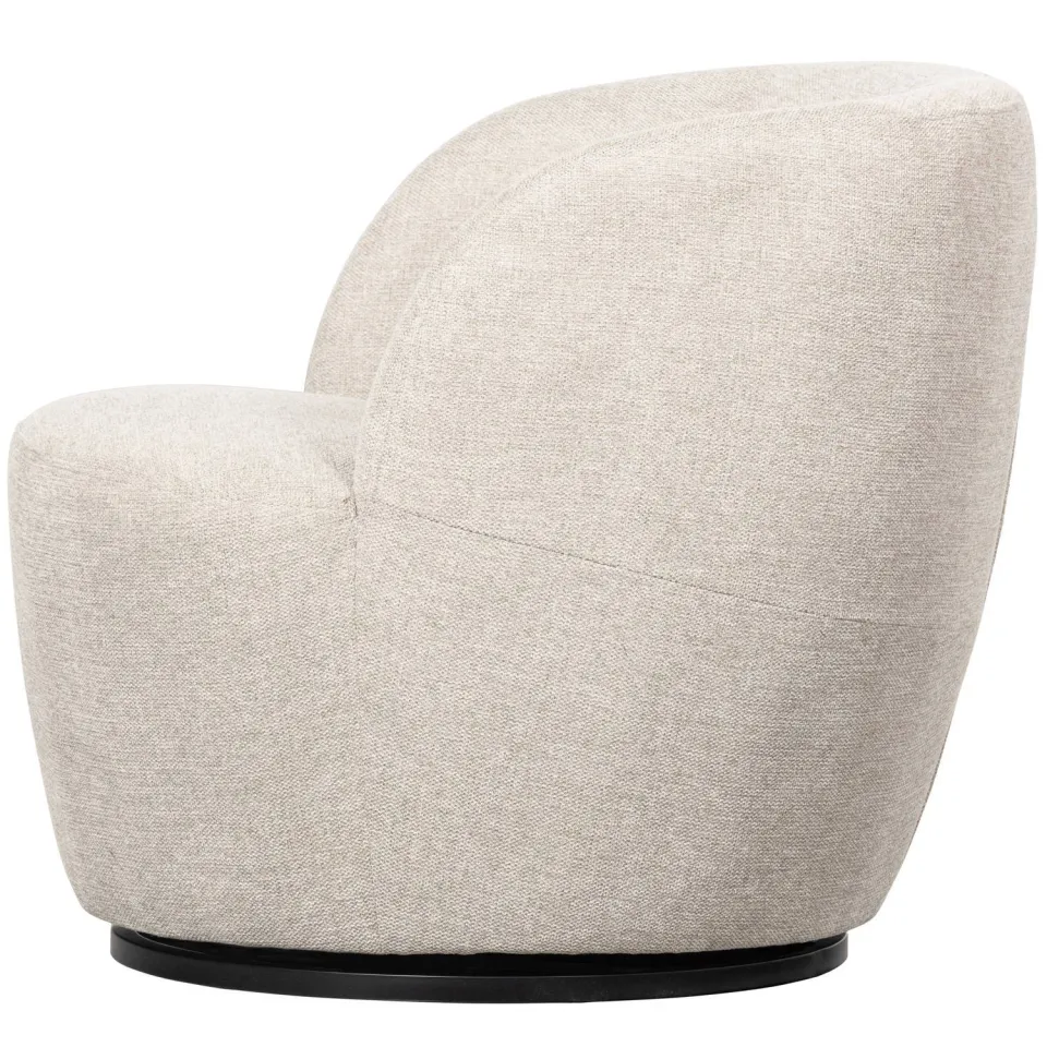 WOOOD Serra Draaifauteuil - Melange Stof - Naturel - 68x70x77, foto 2