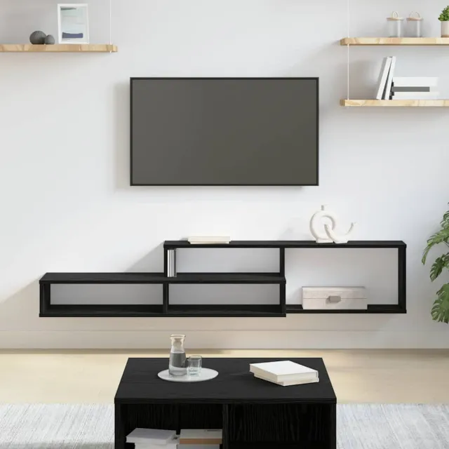 vidaXL TV-stand 150x25x28,5cm Bewerkt hout zwart, foto 2