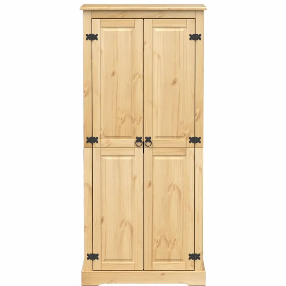 vidaXL Kledingkast Corona 76x50x170 cm massief grenenhout bruin, foto 4