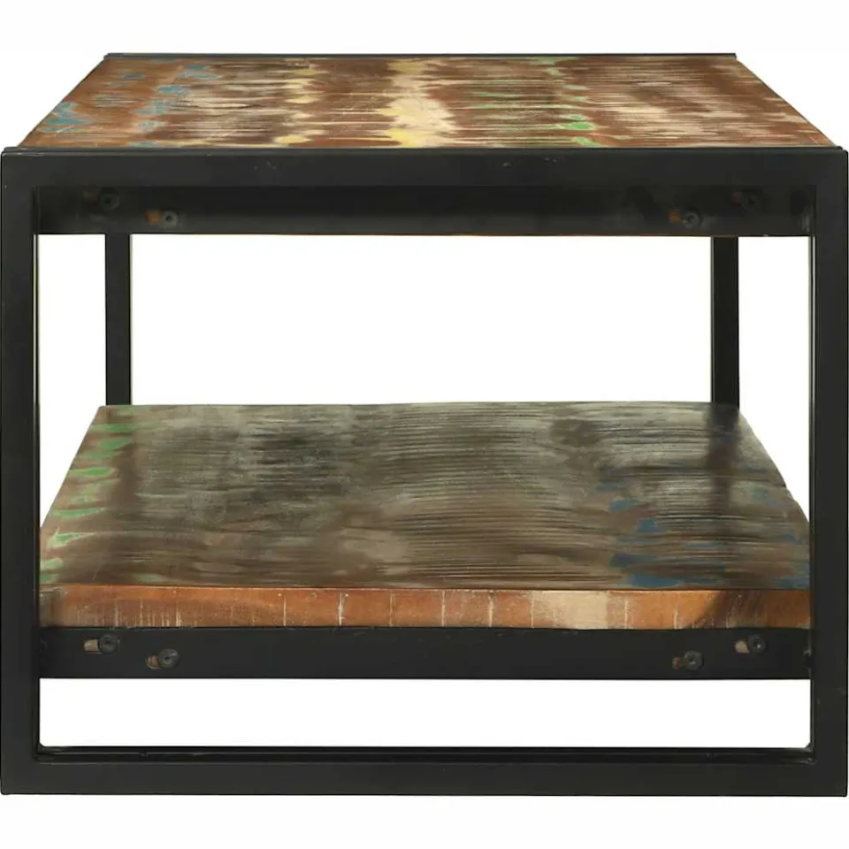 vidaXL Salontafel Multikleur 120 x 50 x 38 cm Massief Gerecycled Hout meerkleurig, foto 3
