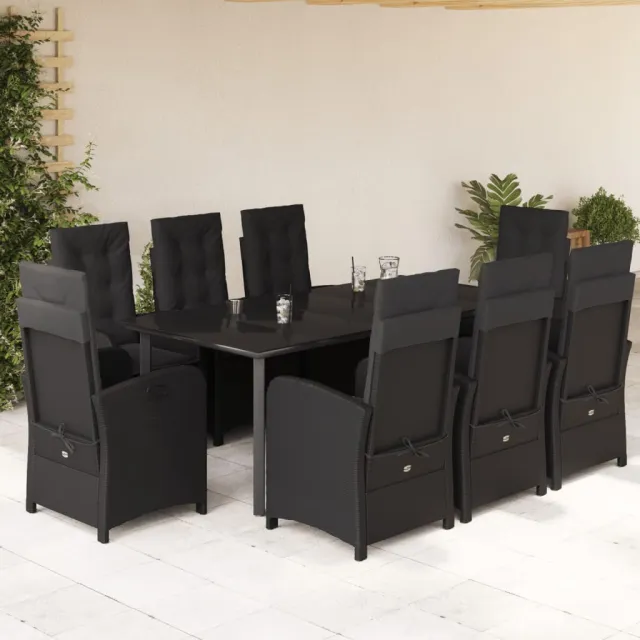 vidaXL 9-delige Tuinset poly rattan zwart, foto 2