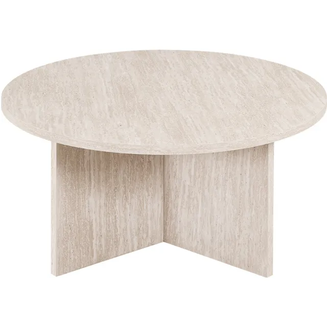 Rousseau Salontafel Drasir - Ø90x42cm - Beige Travertin