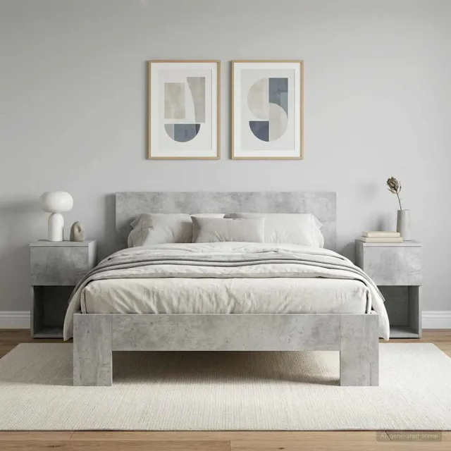 vidaXL Bed kast 2 st Betongrijs 29 x 31,5 x 49 cm Bewerkt hout grijs, foto 2
