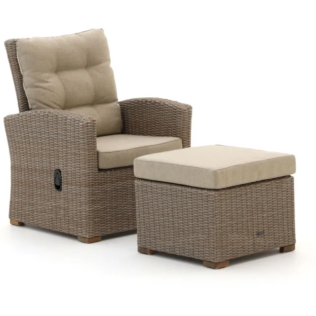Intenso Furniture Intenso Mazzano lounge tuinstoel verstelbaar met voetenbank Taupe