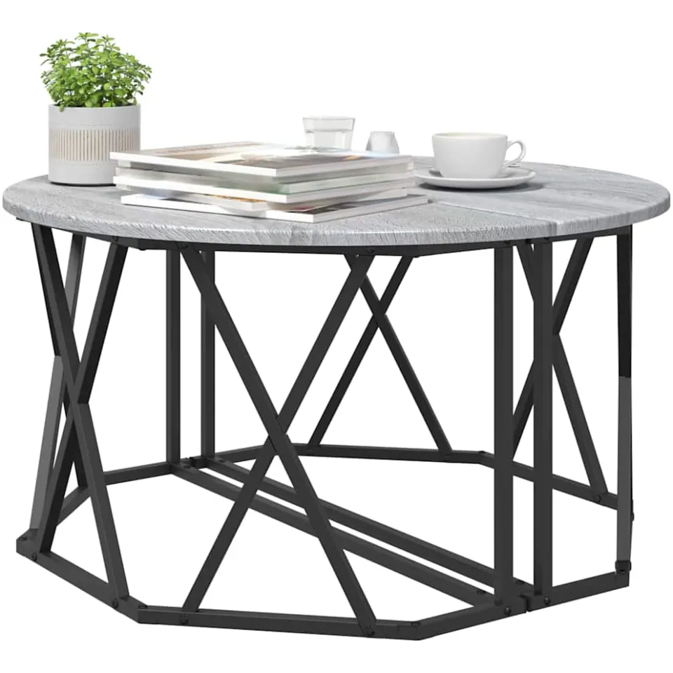 vidaXL Salontafel Grijs Sonoma 80 x 80 x 42 cm