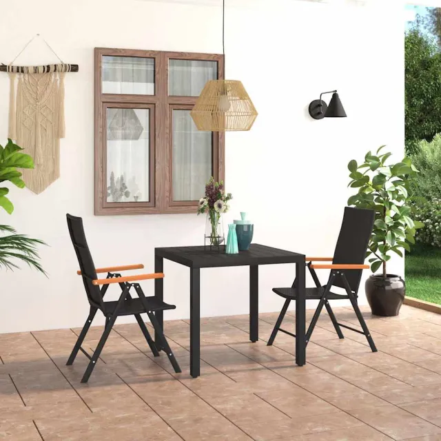vidaXL 3-delige Tuinset zwart en bruin, foto 2