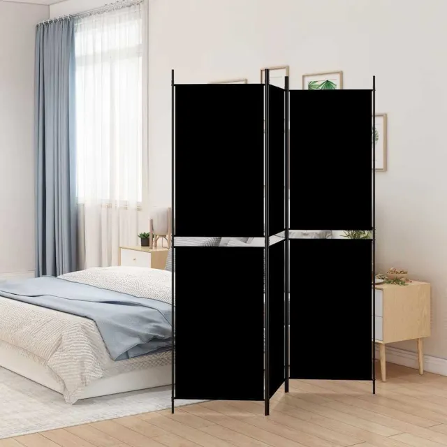 vidaXL Kamerscherm met 3 panelen 150x200 cm stof zwart, foto 2