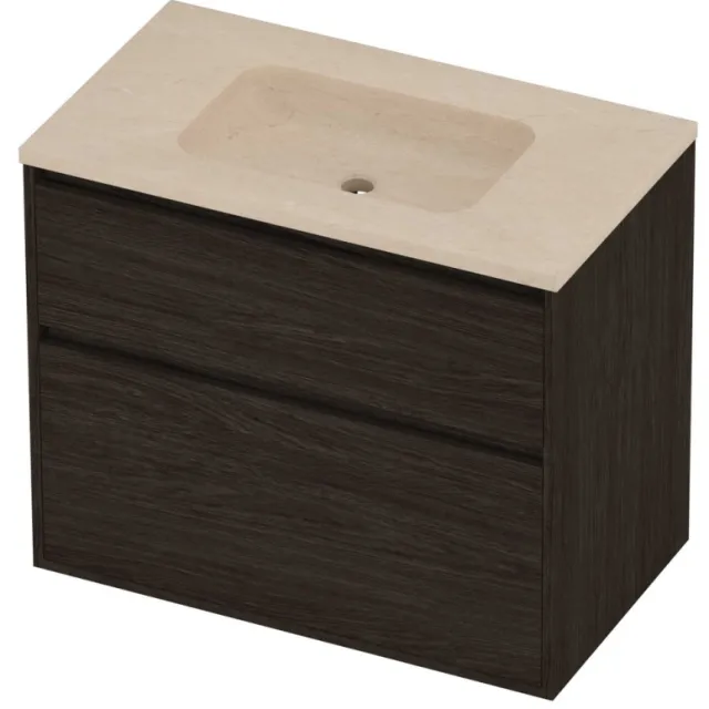 Proline Rollo Badmeubelset Hardsteen Elegant 80x46x67 cm Sand Stone Mokka Oak Eiken