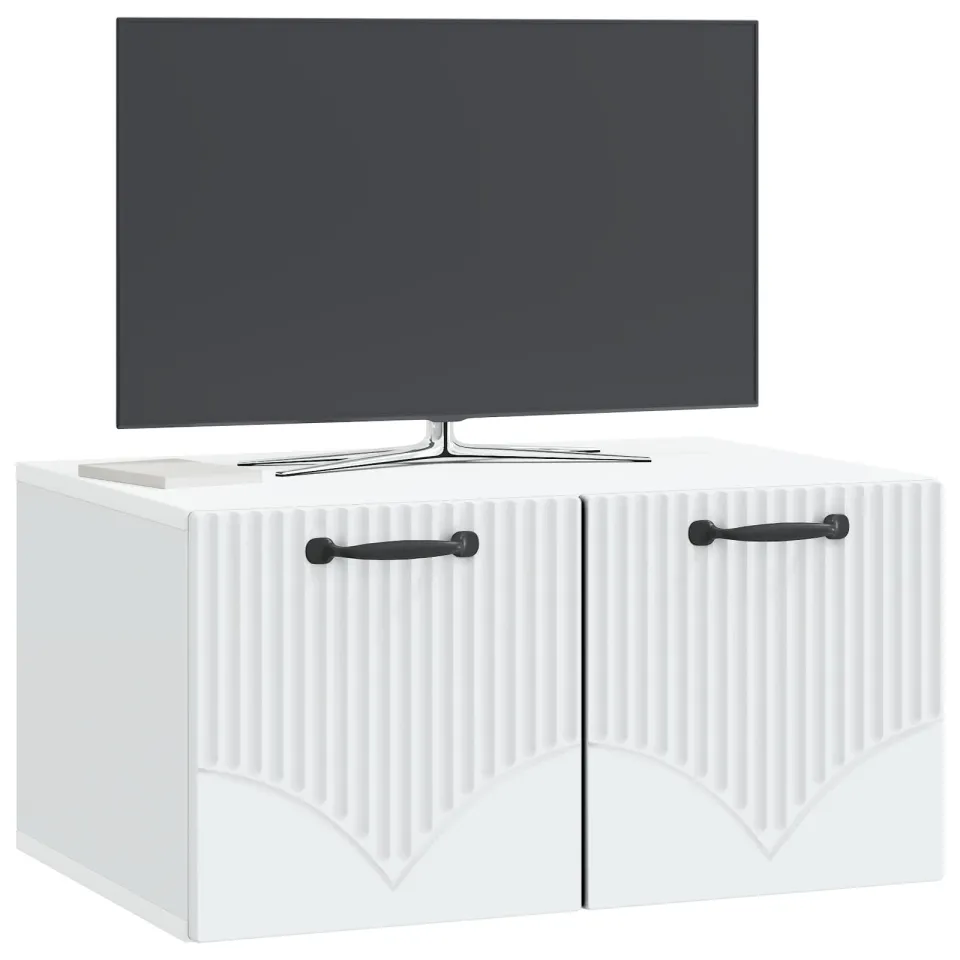 vidaXL Wandbeugel TV-kast Wit 59,5 x 41 x 30 cm Bewerkt hout