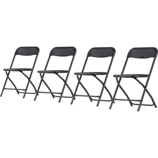 ZOWN 4 x klapstoel Big Alex | Zwart | Lichtgewicht | set van 4