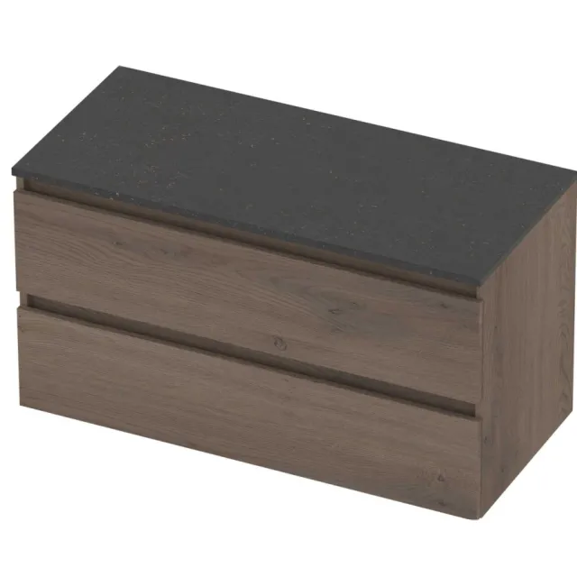 Basic-Line Deck 46 Badmeubelset Greeploos 100x46x58 cm Dusk Oak Blue Stone Grijs