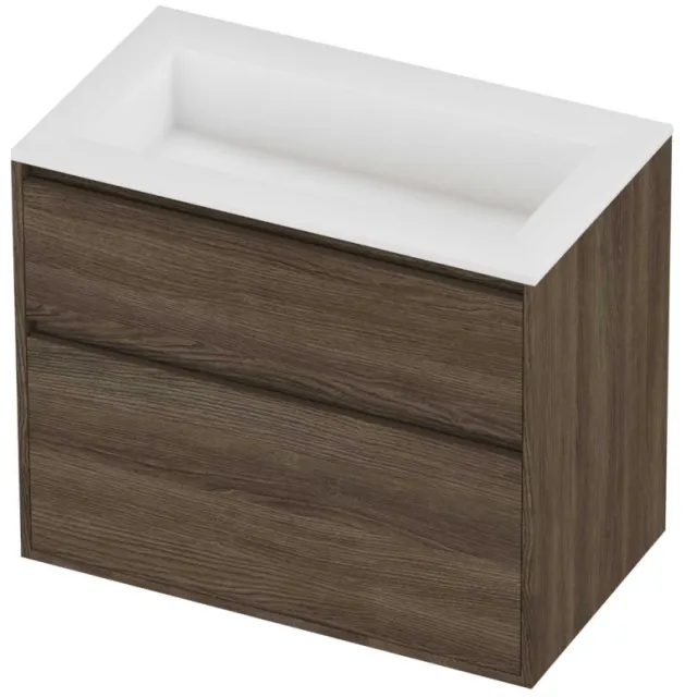 Proline Aristo Badmeubelset Polystone Elegant 80x46x67 cm Mat White Vital Oak Eiken