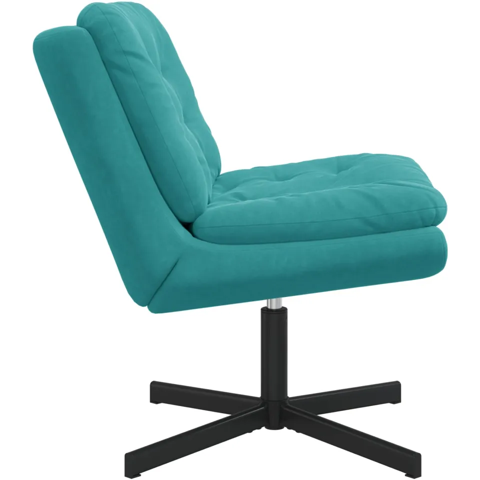 vidaXL Draaibare Relaxstoel Turquoise 63 x 75 x 76 cm Fluweel, foto 3